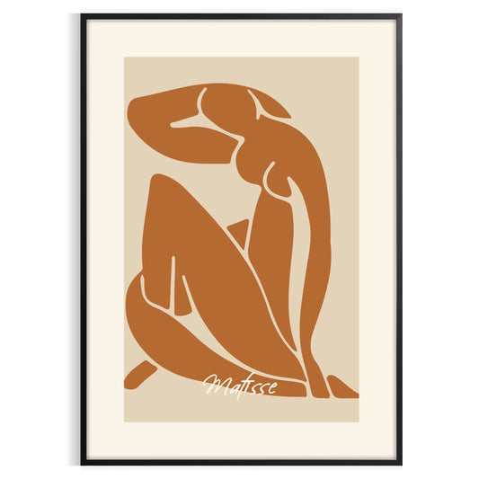 space Matisse Blue Nude II art print stunning white brown hues Henri poster essence cutout style perfect enthusiast unframed options timeless wall